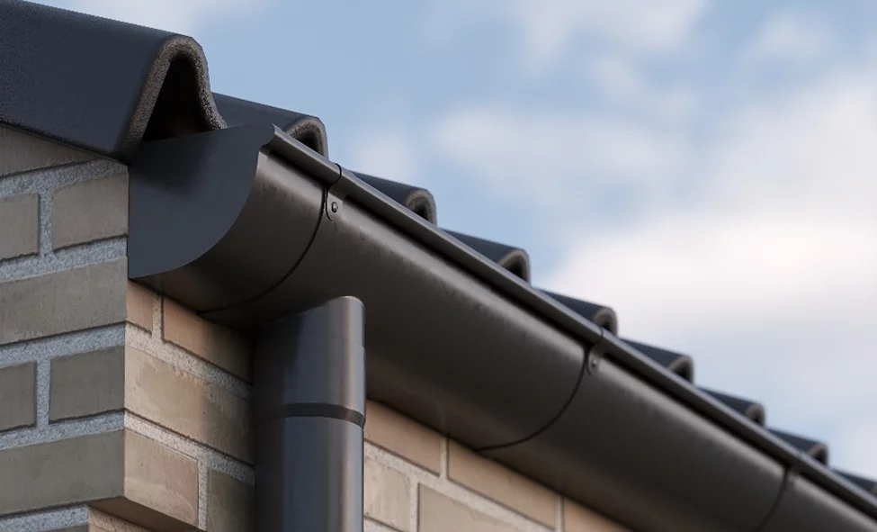 Plastmo tagrender sort stål