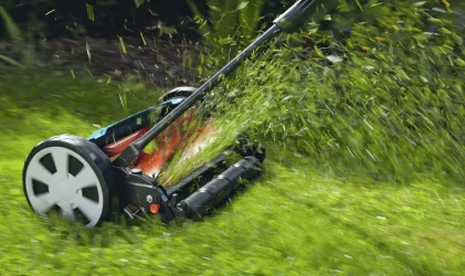Plæneklipper med håndkraft er et perfekt valg til den lille have
