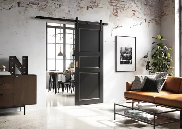 Udenpåliggende skydedør hos 10-4.dk