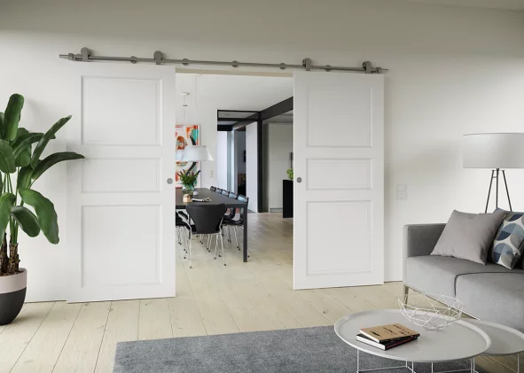 Udenpåliggende skydedør hos 10-4.dk